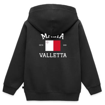 Malte - Sweat Premium à capuche zippé enfant bio - noir - Dos - AI Model Kid Male (0cm)
