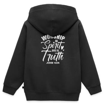 Bibel - Kinder Premium Organic Zip Hoodie - Schwarz - Hinten - AI Model Kid Male (0cm)
