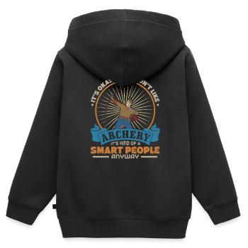 Archerie - Sweat Premium à capuche zippé enfant bio - noir - Dos - AI Model Kid Male (0cm)