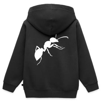 fourmi - Sweat Premium à capuche zippé enfant bio - noir - Dos - AI Model Kid Male (0cm)