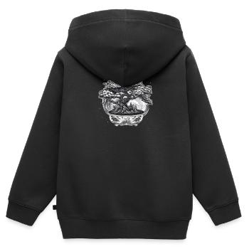 Bonsaibaum Bonsai-Baum Blumentopf Vintage Bonsai - Kinder Premium Organic Zip Hoodie - Schwarz - Hinten - AI Model Kid Male (0cm)