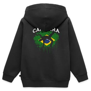 Capoeira Brazil Flag - Kinder Premium Organic Zip Hoodie - Schwarz - Hinten - AI Model Kid Male (0cm)