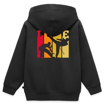 Capoeira Love Retro - Kids Premium Organic Zip-up Hoodie - black - Back - AI Model Kid Male (0cm)