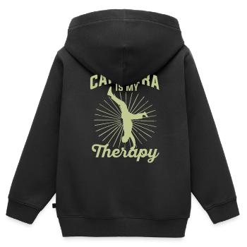 Capoeira Is My Therapy - Kinder Premium Organic Zip Hoodie - Schwarz - Hinten - AI Model Kid Male (0cm)