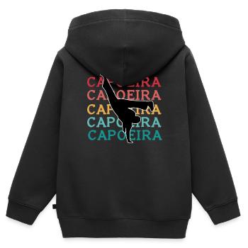 Capoeira Retro - Kinder Premium Organic Zip Hoodie - Schwarz - Hinten - AI Model Kid Male (0cm)