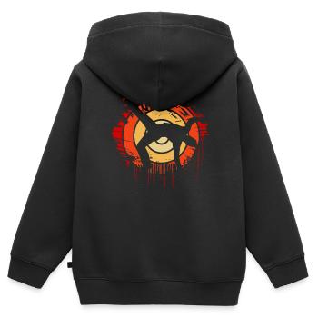 Capoeira Retro - Kids Premium Organic Zip-up Hoodie - black - Back - AI Model Kid Male (0cm)