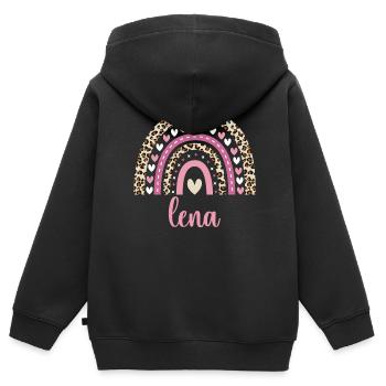 Lena Regenbogen Name Geburtstag Lena - Kinder Premium Organic Zip Hoodie - Schwarz - Hinten - AI Model Kid Male (0cm)