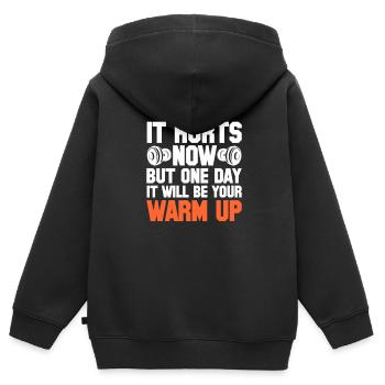 Bodybuilder Body Building Fitness Gym Geschenk - Kinder Premium Organic Zip Hoodie - Schwarz - Hinten - AI Model Kid Male (0cm)