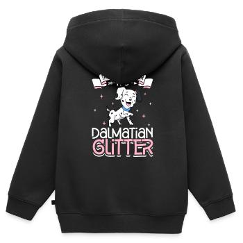 Dalmatian Glitter - Kids Premium Organic Zip-up Hoodie - black - Back - AI Model Kid Male (0cm)