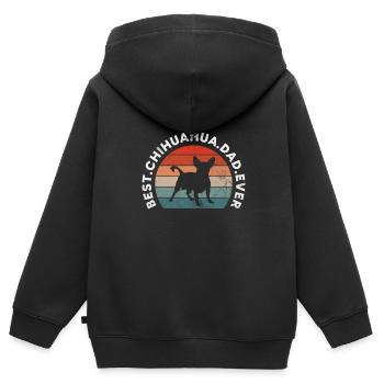 Chihuahua - Kinder Premium Organic Zip Hoodie - Schwarz - Hinten - AI Model Kid Male (0cm)