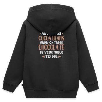 Schokolade - Kinder Premium Organic Zip Hoodie - Schwarz - Hinten - AI Model Kid Male (0cm)