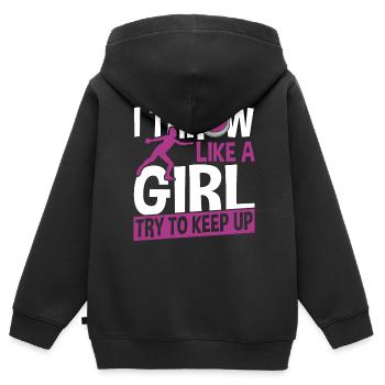 Diskuswerfen Diskuswerfer Geschenk - Kinder Premium Organic Zip Hoodie - Schwarz - Hinten - AI Model Kid Male (0cm)