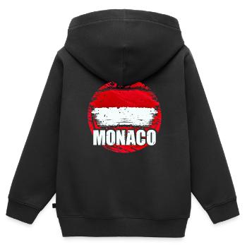 Monaco - Sweat Premium à capuche zippé enfant bio - noir - Dos - AI Model Kid Male (0cm)