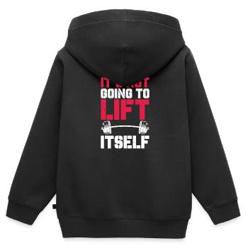Bodybuilder Body Building Fitness Gym Geschenk - Kinder Premium Organic Zip Hoodie - Schwarz - Hinten - AI Model Kid Male (0cm)
