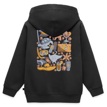 Bahamas - Kinder Premium Organic Zip Hoodie - Schwarz - Hinten - AI Model Kid Male (0cm)
