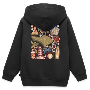 Bali - Sweat Premium à capuche zippé enfant bio - noir - Dos - AI Model Kid Male (0cm)