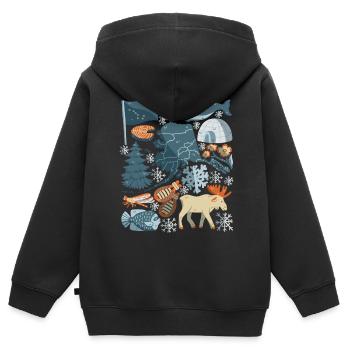 Alaska - Sweat Premium à capuche zippé enfant bio - noir - Dos - AI Model Kid Male (0cm)