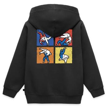 Brazilian Jiu-Jitsu - Kinder Premium Organic Zip Hoodie - Schwarz - Hinten - AI Model Kid Male (0cm)