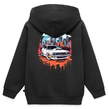 Tuning Auto, Motorsport - Kinder Premium Organic Zip Hoodie - Schwarz - Hinten - AI Model Kid Male (0cm)