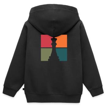 Schach Schachbrett Schachmatt Schachspieler - Kinder Premium Organic Zip Hoodie - Schwarz - Hinten - AI Model Kid Male (0cm)