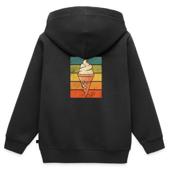 Eiscreme - Kinder Premium Organic Zip Hoodie - Schwarz - Hinten - AI Model Kid Male (0cm)