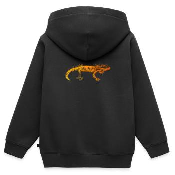 Farbenfroher Gecko - Kinder Premium Organic Zip Hoodie - Schwarz - Hinten - AI Model Kid Male (0cm)