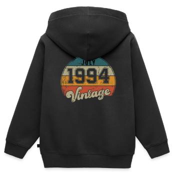 Vintage Geburtstag - Juli 1994 - Geschenkidee - Kinder Premium Organic Zip Hoodie - Schwarz - Hinten - AI Model Kid Male (0cm)