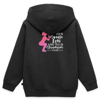 Bodybuilder - Kinder Premium Organic Zip Hoodie - Schwarz - Hinten - AI Model Kid Male (0cm)