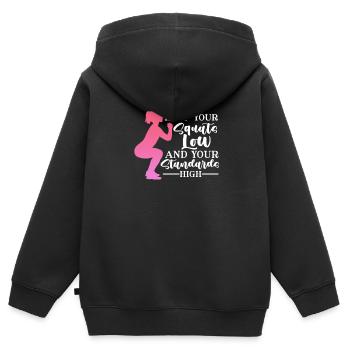 Bodybuilder Body Building Fitness Gym Geschenk - Kinder Premium Organic Zip Hoodie - Schwarz - Hinten - AI Model Kid Male (0cm)