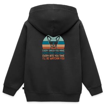 Chihuahua Hund Hundeschule Hundehalter Geschenk - Kinder Premium Organic Zip Hoodie - Schwarz - Hinten - AI Model Kid Male (0cm)