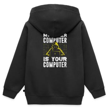 Hacker - Kinder Premium Organic Zip Hoodie - Schwarz - Hinten - AI Model Kid Male (0cm)