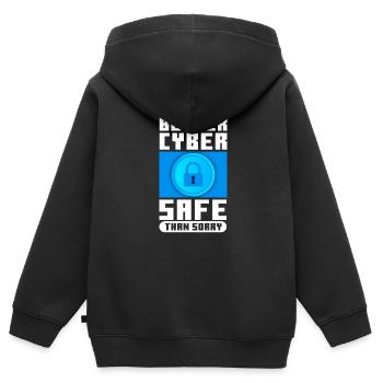 Hacker Coder Computerfreak Nerd Hacking Geschenk - Kinder Premium Organic Zip Hoodie - Schwarz - Hinten - AI Model Kid Male (0cm)