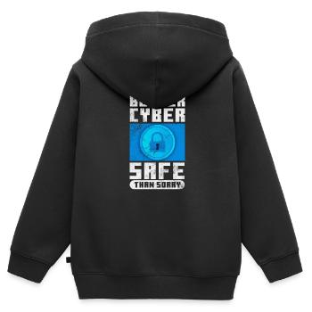 Hacker - Kinder Premium Organic Zip Hoodie - Schwarz - Hinten - AI Model Kid Male (0cm)
