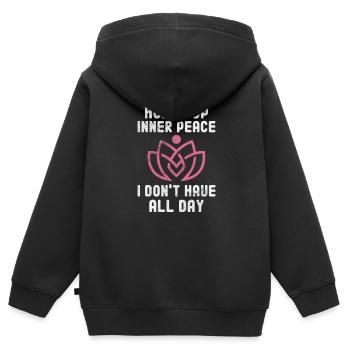 Meditation - Kinder Premium Organic Zip Hoodie - Schwarz - Hinten - AI Model Kid Male (0cm)