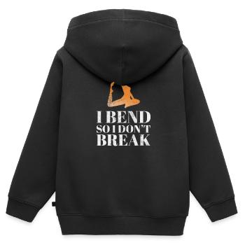 Méditation - Sweat Premium à capuche zippé enfant bio - noir - Dos - AI Model Kid Male (0cm)