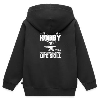 Schmied Schiede Amboss Messerschmied Geschenk - Kinder Premium Organic Zip Hoodie - Schwarz - Hinten - AI Model Kid Male (0cm)