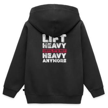 Bodybuilder - Kinder Premium Organic Zip Hoodie - Schwarz - Hinten - AI Model Kid Male (0cm)