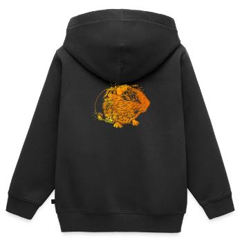 Farbenfrohes Meerschweinchen - Kinder Premium Organic Zip Hoodie - Schwarz - Hinten - AI Model Kid Male (0cm)