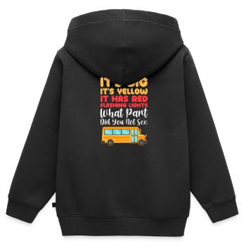 Chauffeur de bus Chauffeur de bus Bus Schuhlbus cadeau - Sweat Premium à capuche zippé enfant bio - noir - Dos - AI Model Kid Male (0cm)