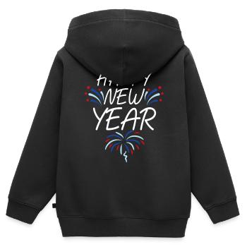 Happy New Year Silvester Neujahr - Kinder Premium Organic Zip Hoodie - Schwarz - Hinten - AI Model Kid Male (0cm)