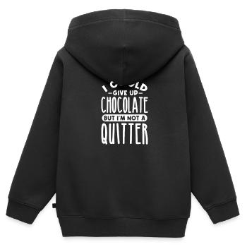 Schokolade Schoko Essen Kakao Geschenk - Kinder Premium Organic Zip Hoodie - Schwarz - Hinten - AI Model Kid Male (0cm)