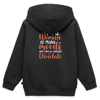 Chocolat Chocolat Nourriture Cacao Cadeau - Sweat Premium à capuche zippé enfant bio - noir - Dos - AI Model Kid Male (0cm)