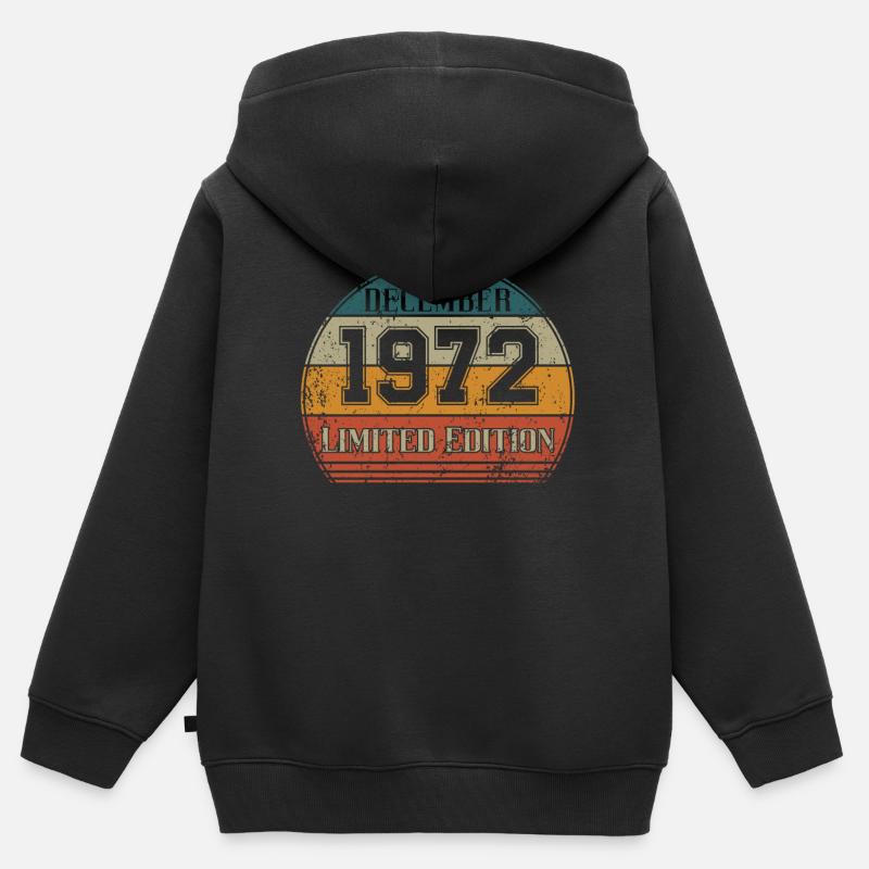 Geburtstag - Limited Edition Dezember 1972 - Kinder Premium Organic Zip Hoodie - Schwarz