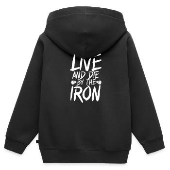Bodybuilder Body Building Fitness Gym Geschenk - Kinder Premium Organic Zip Hoodie - Schwarz - Hinten - AI Model Kid Male (0cm)