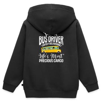 Bus Driver Bus Driver Bus Schuhlbus Gift - Kids Premium Organic Zip-up Hoodie - black - Back - AI Model Kid Male (0cm)