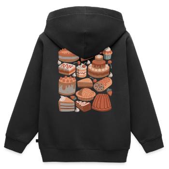 Kuchen und Torten - Kinder Premium Organic Zip Hoodie - Schwarz - Hinten - AI Model Kid Male (0cm)