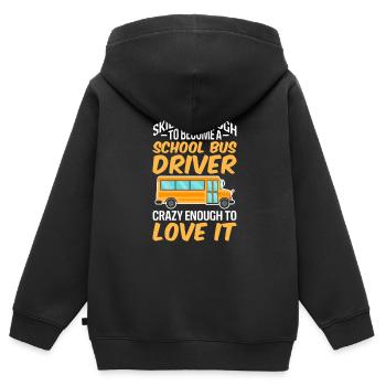 Chauffeur de bus Chauffeur de bus Bus Schuhlbus cadeau - Sweat Premium à capuche zippé enfant bio - noir - Dos - AI Model Kid Male (0cm)