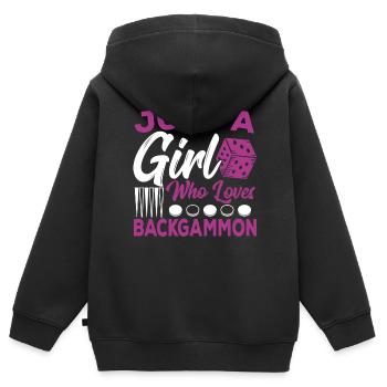 Backgammon - Kids Premium Organic Zip-up Hoodie - black - Back - AI Model Kid Male (0cm)