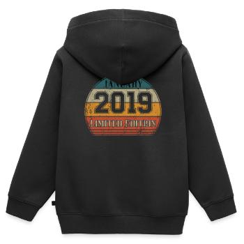 Anniversaire - Édition Limitée Janvier 2019 - Sweat Premium à capuche zippé enfant bio - noir - Dos - AI Model Kid Male (0cm)