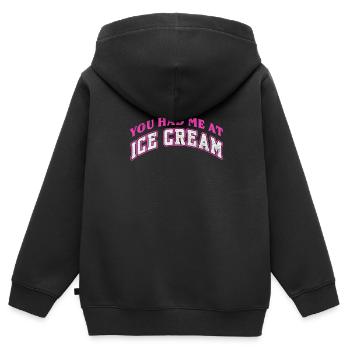Eiscreme - Kinder Premium Organic Zip Hoodie - Schwarz - Hinten - AI Model Kid Male (0cm)